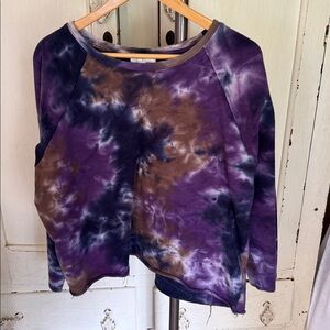 Purple and Brown Tie-Dye Sweatshirt